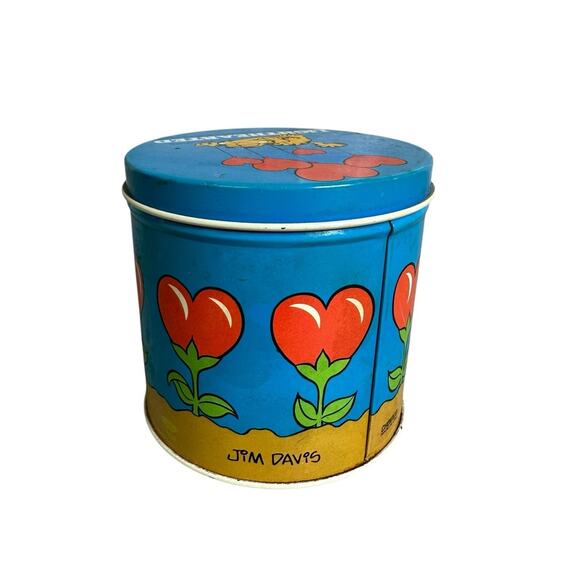 Garfield Lighthearted Tin 1978 United Feature Can Jim Davis Hearts CHIENCO USA - Picture 3 of 6